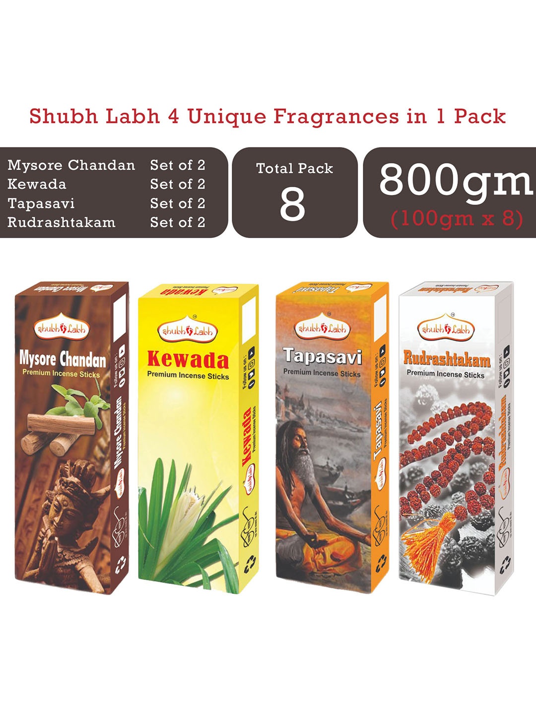 

Shubh Labh Set Of 8 Black Incense Sticks