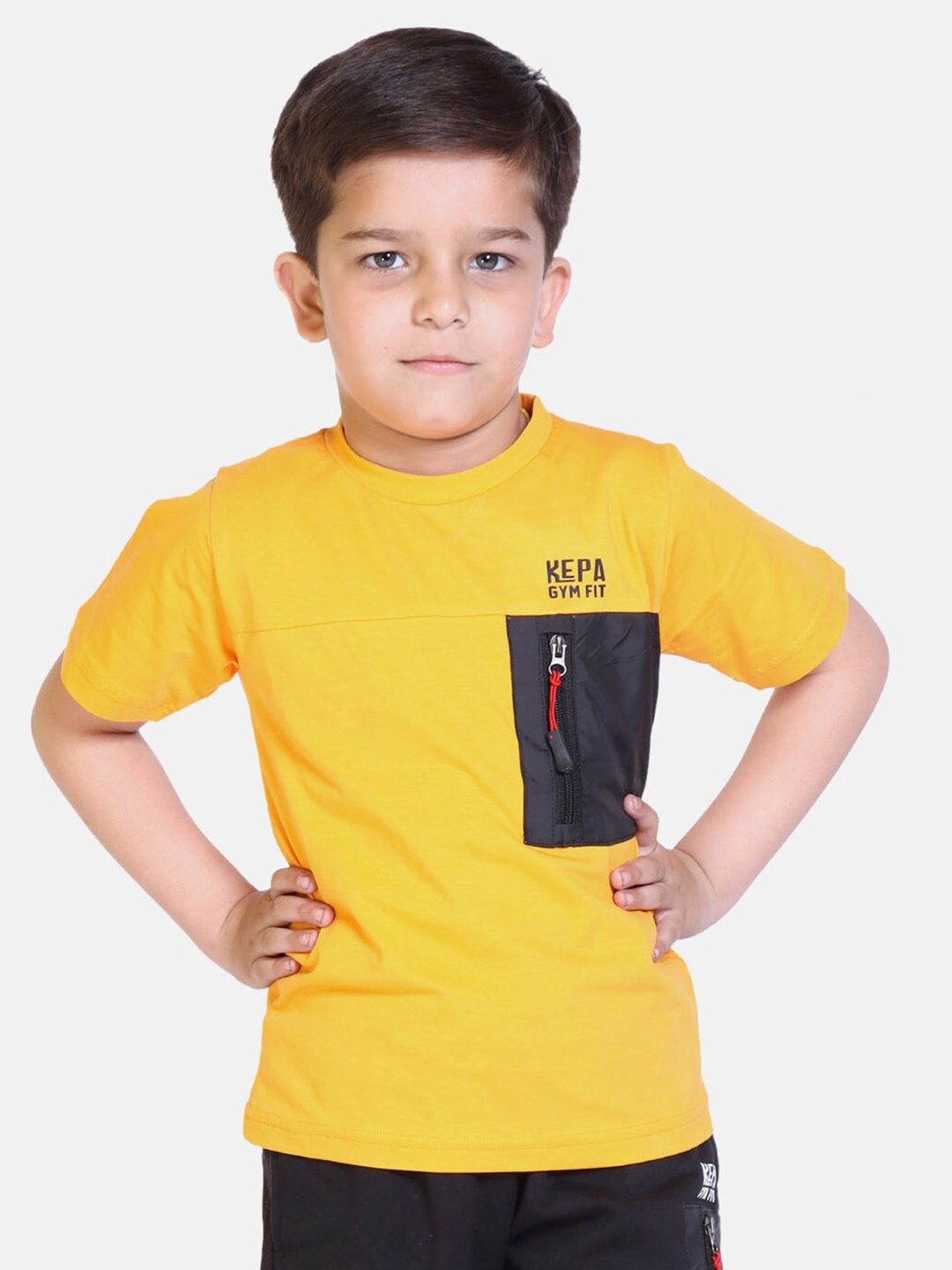 

KEPA Boys Yellow Printed T-shirt