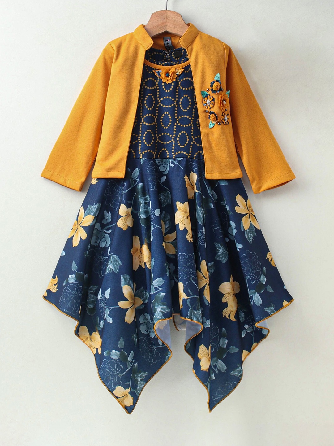 

Enfance Yellow & Teal Floral Dress