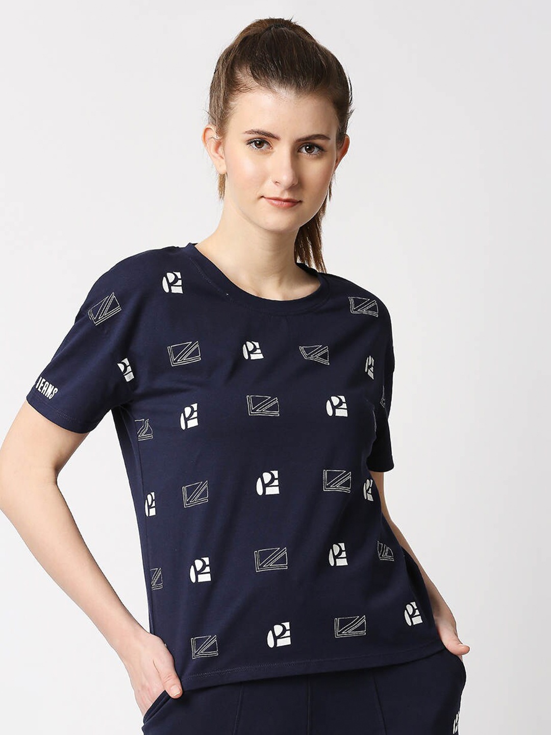 

Pepe Jeans Women Blue Printed T-shirt