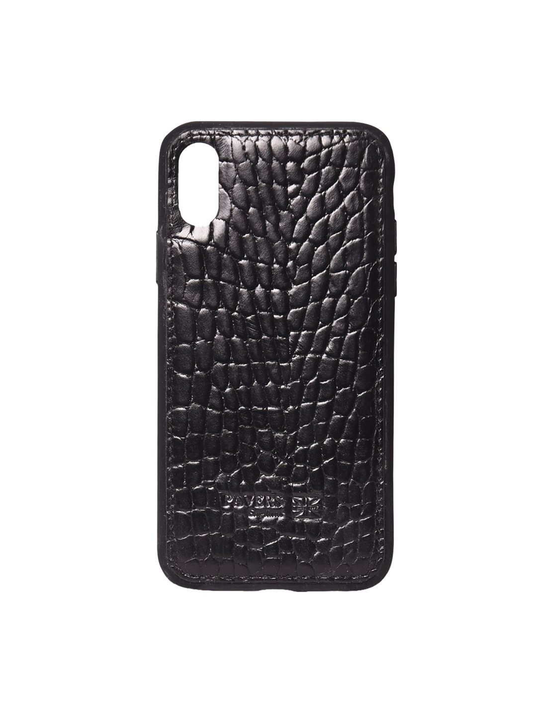 

Pavers England Black Leather iPhone XS Back Case