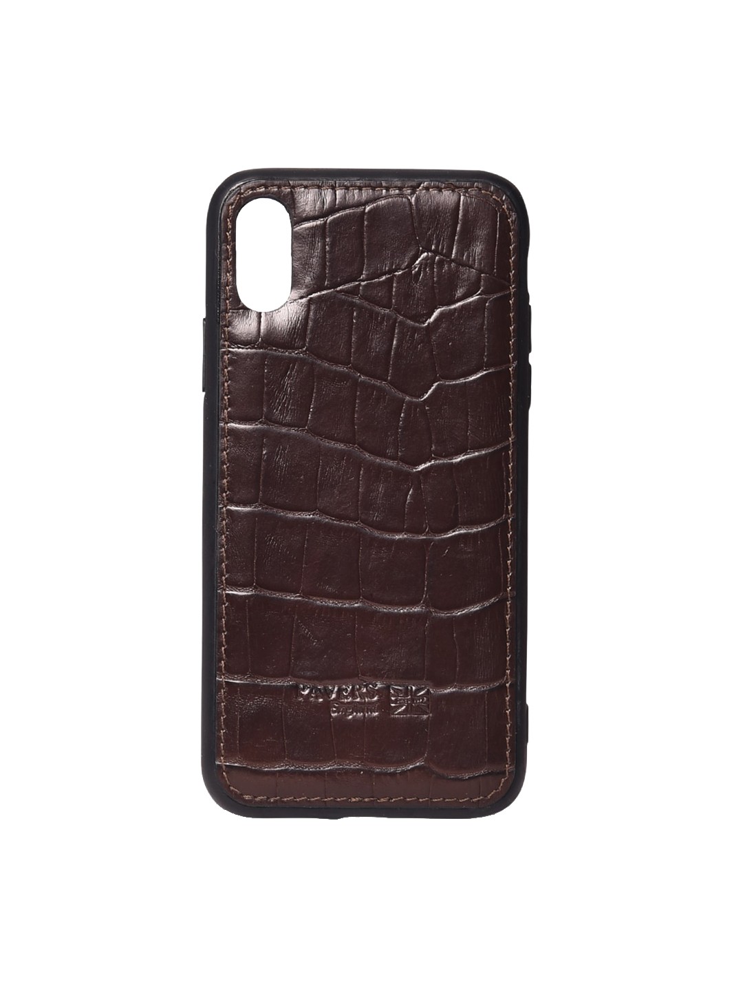 

Pavers England Brown Textured Leather iPhone XS Back Case