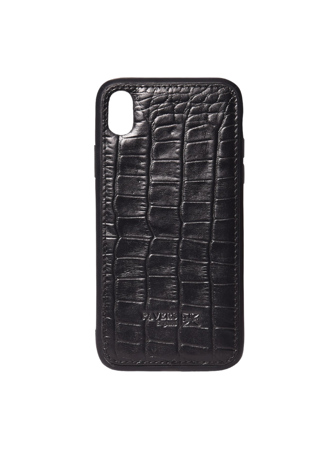 

Pavers England Black Textured Leather iPhone XR Back Case