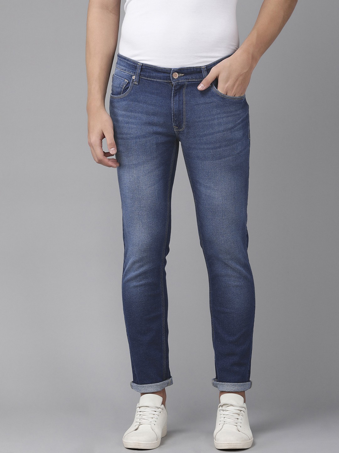 

SPYKAR Men Blue Rover Regular Fit Mid-Rise Light Fade Clean Look Stretchable Jeans