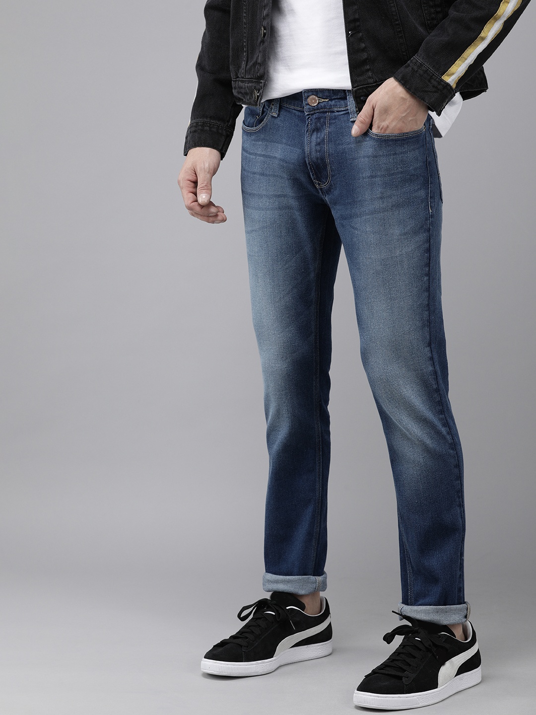 

SPYKAR Men Blue Skinny Fit Low-Rise Light Fade Stretchable Jeans