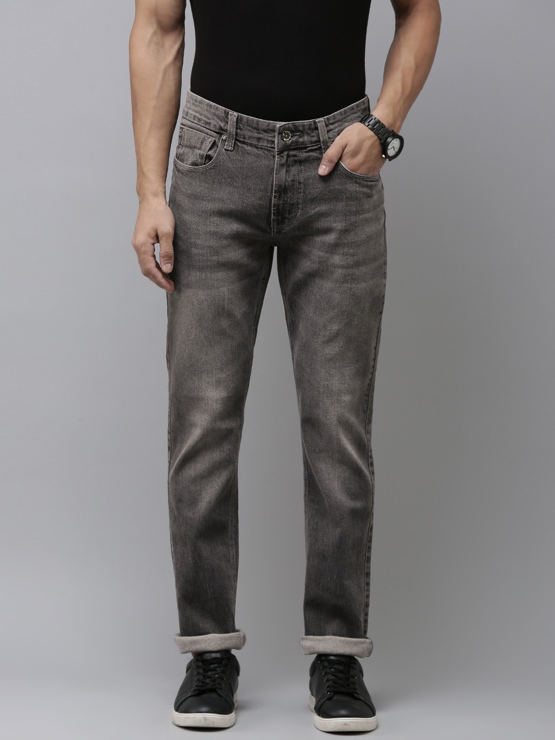 

SPYKAR Men Faded Jeans, Grey