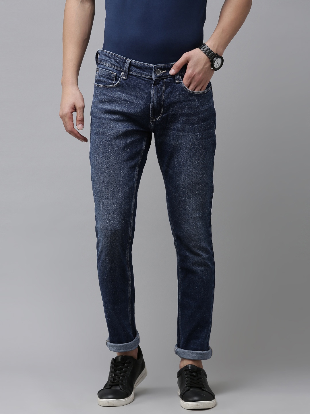 

SPYKAR Men Skinny Fit Faded Jeans, Blue