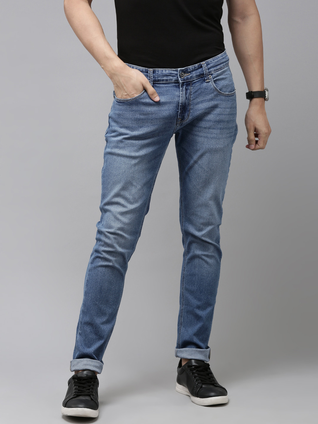 

SPYKAR Men Blue Skinny Fit Low-Rise Light Fade Stretchable Jeans