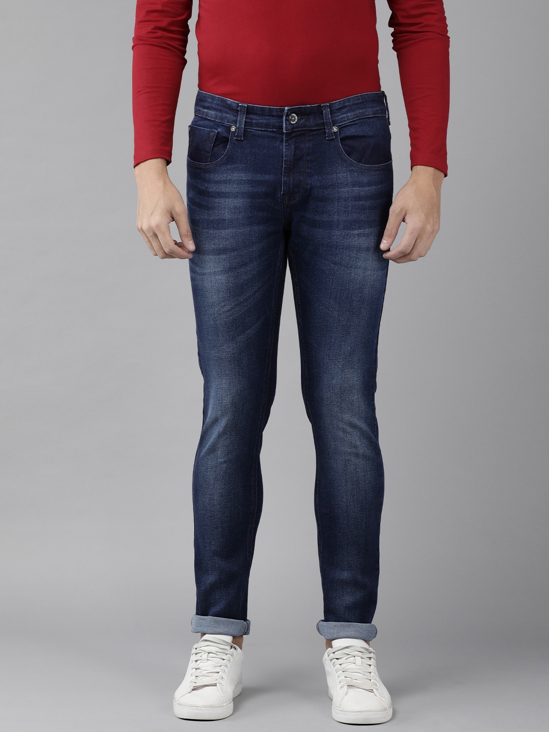 

SPYKAR Men Skinny Fit Low-Rise Light Fade Stretchable Jeans, Blue