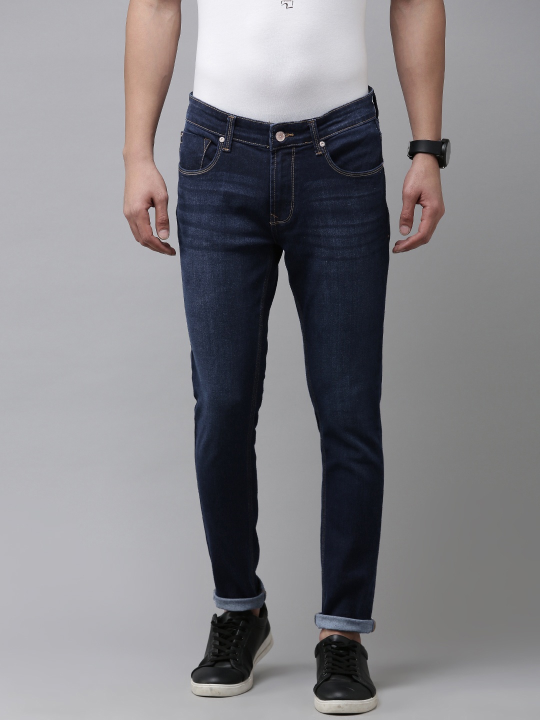 

SPYKAR Men Super Skinny Fit Low-Rise Stretchable Jeans, Blue