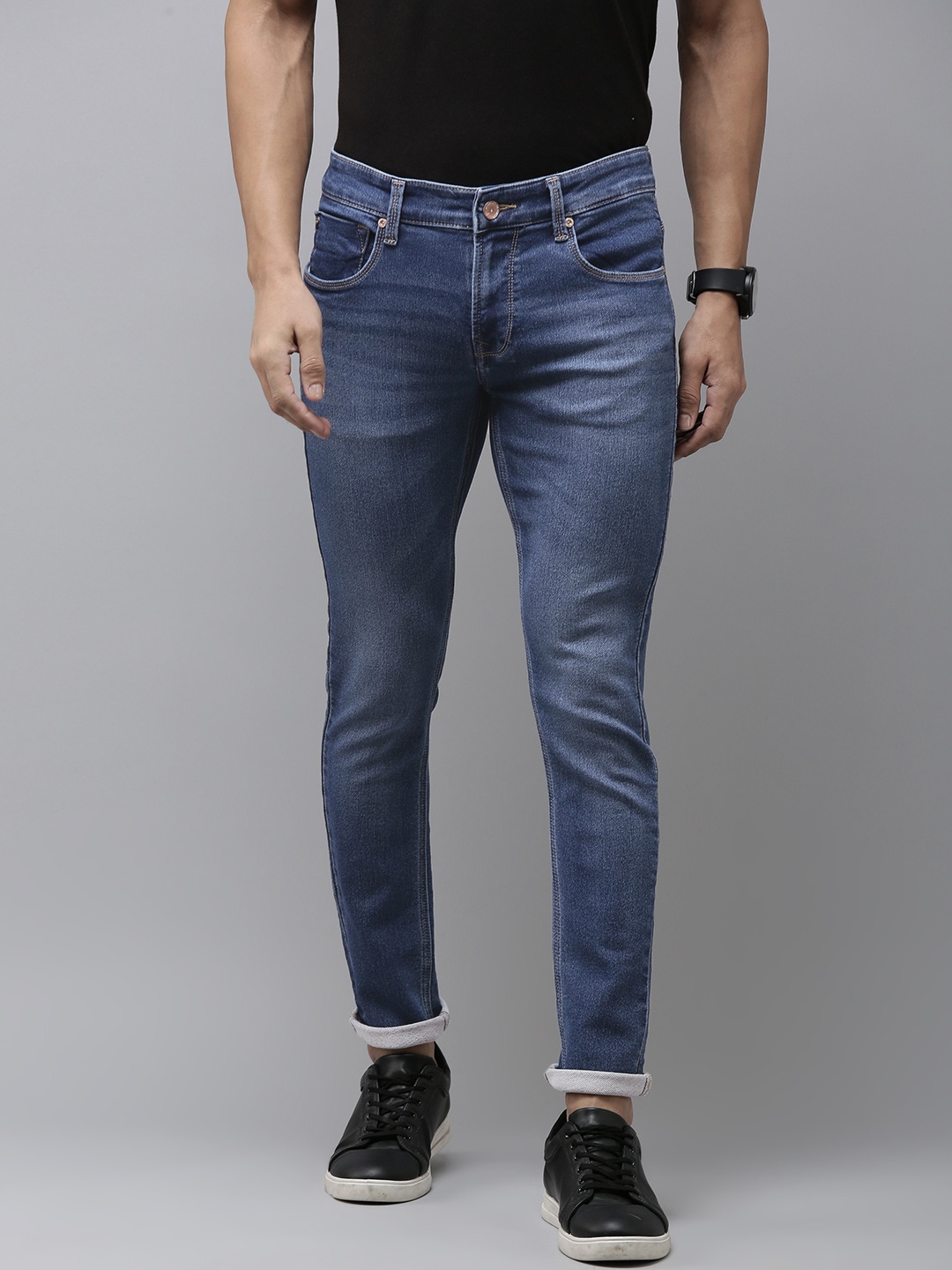 

SPYKAR Men Super Skinny Fit Low-Rise Light Fade Stretchable Jeans, Blue