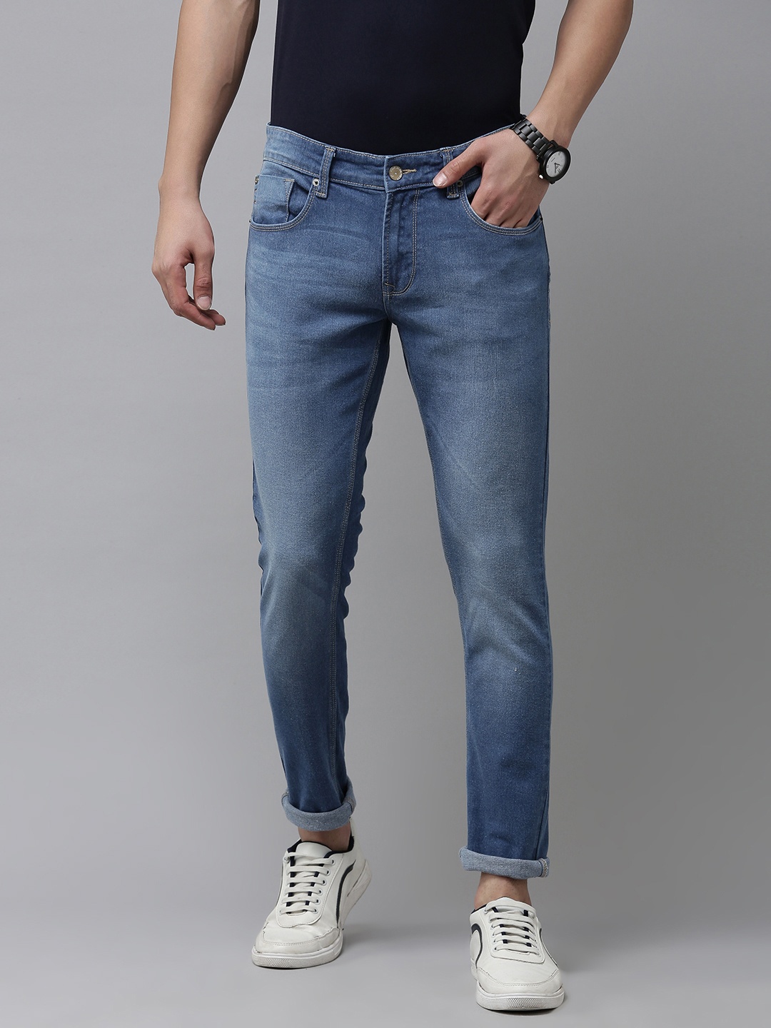 

SPYKAR Men Skinny Fit Faded Jeans, Blue