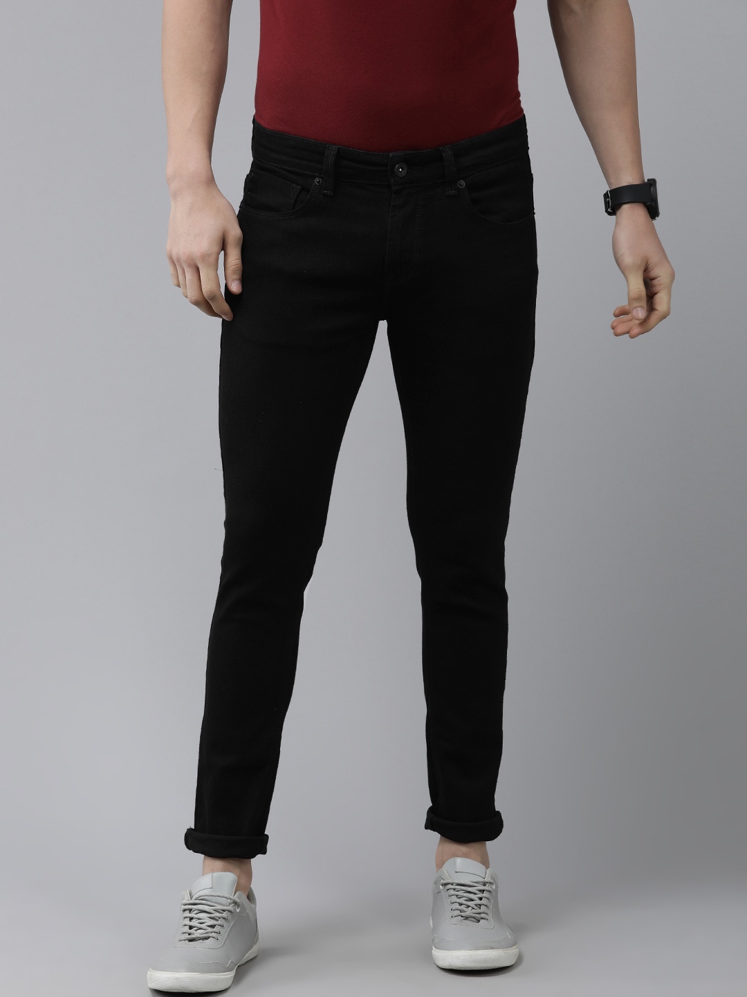 

SPYKAR Men Black Super Skinny Fit Low-Rise Stretchable Jeans