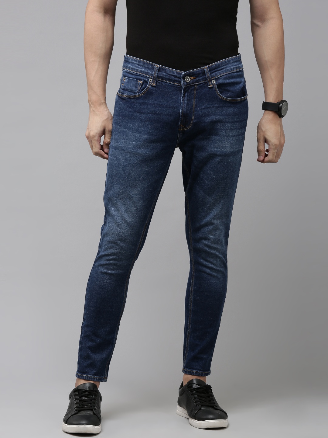 

SPYKAR Men Blue Kano Slim Fit Mid Rise Light Fade Stretchable Jeans