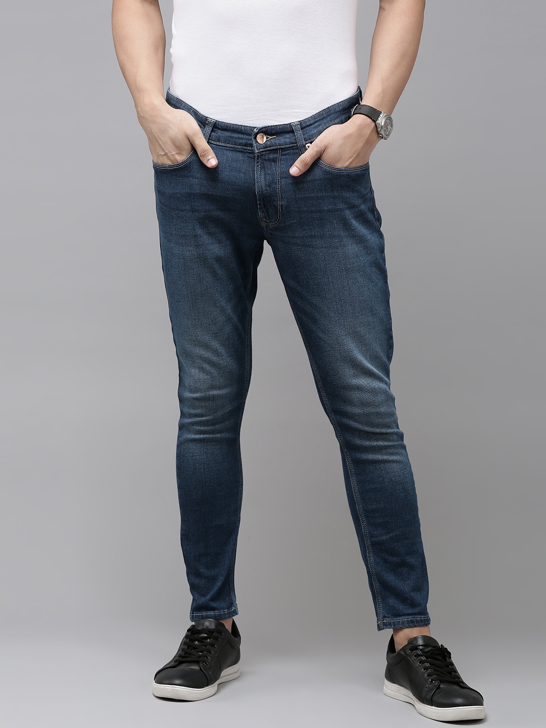 

SPYKAR Men Blue Kano Slim Fit Mid Rise Light Fade Stretchable Jeans