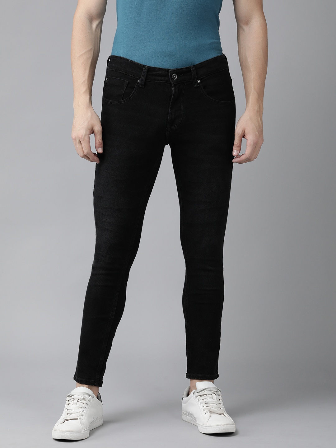 

SPYKAR Men Kano Slim Fit Mid Rise Stretchable Jeans, Black