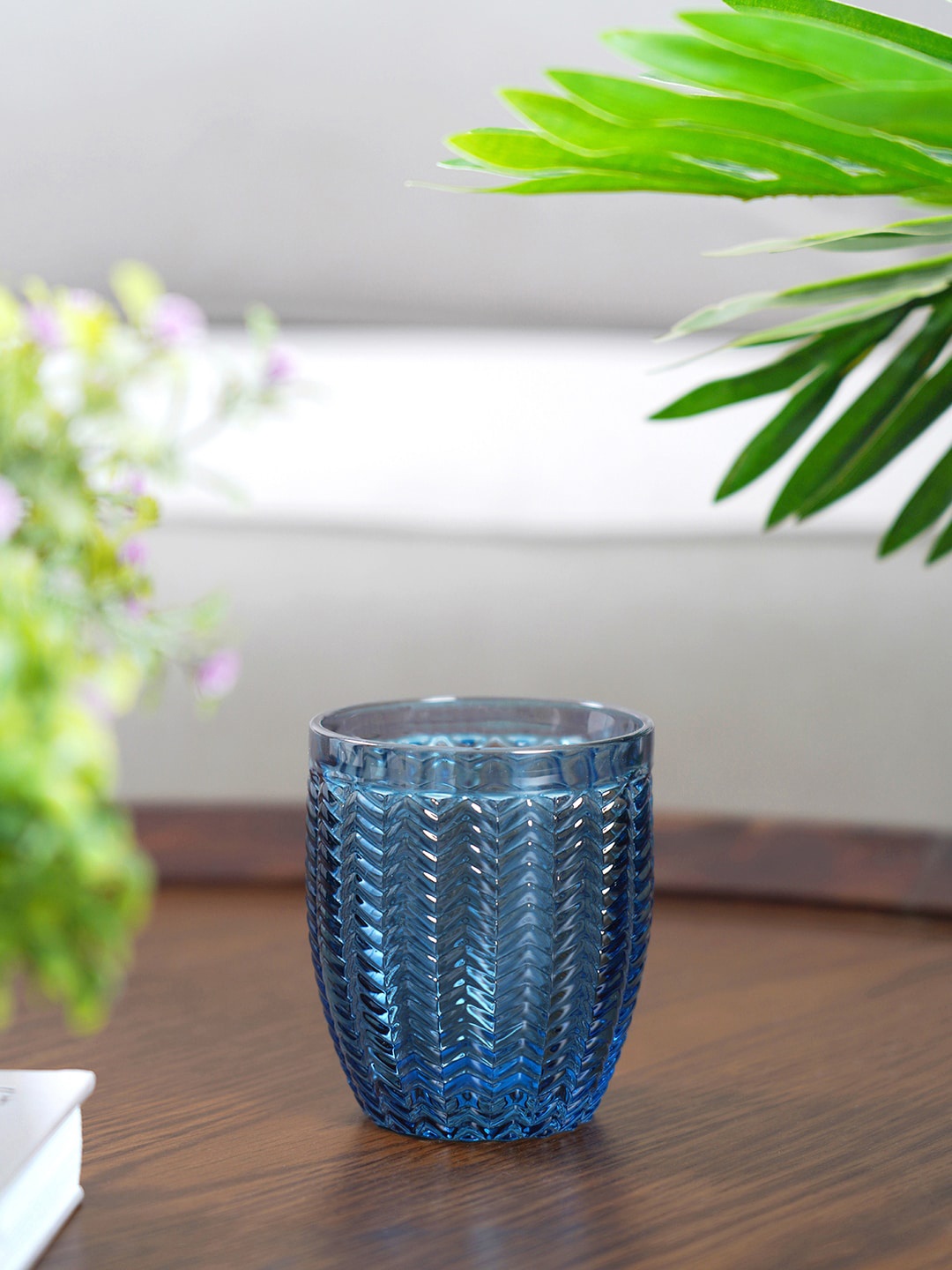 

Pure Home and Living Set Of 6 Blue Ezra Glass Tumbler