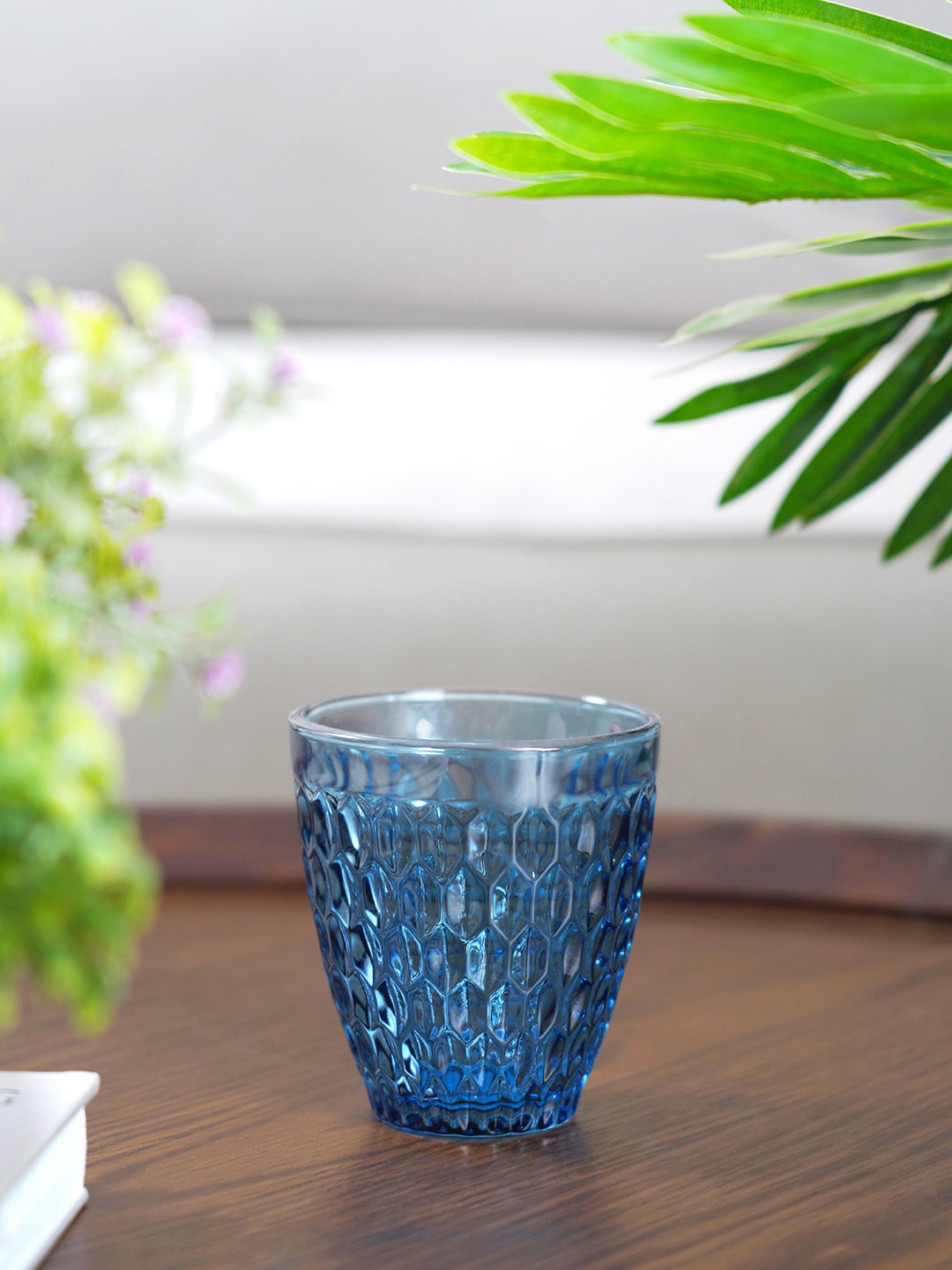 

Pure Home and Living Set Of 6 Glass Tumblers, Blue