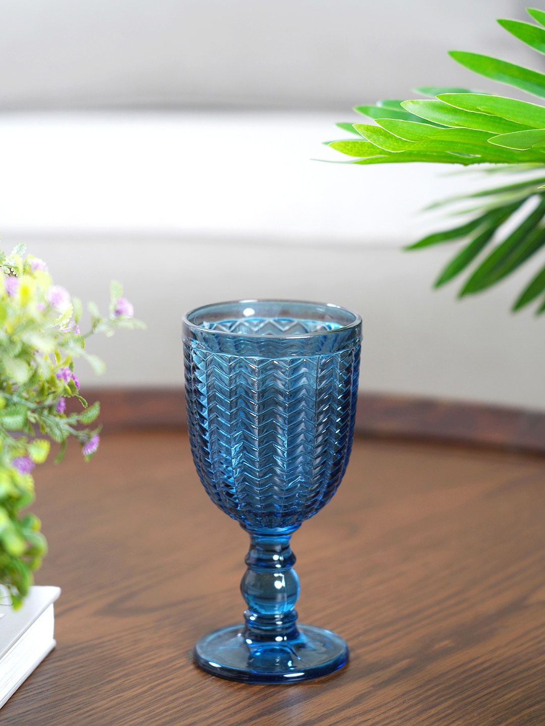 

Pure Home and Living Set Of 6 Blue Alma Wine Glass