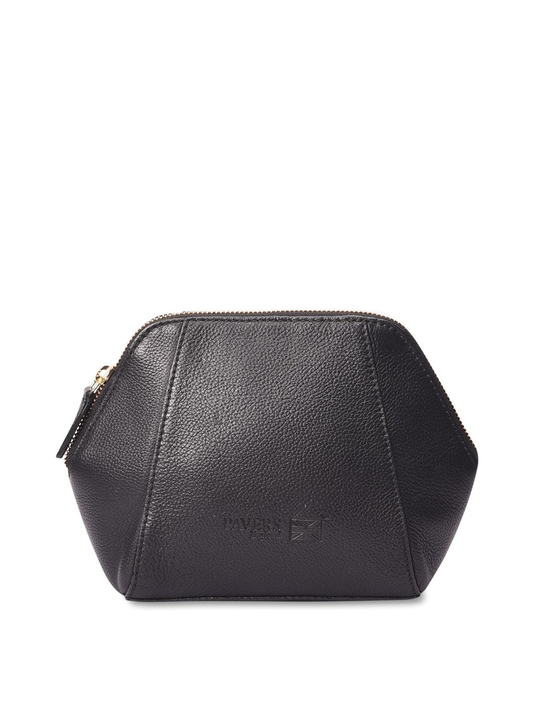 

Pavers England Black Leather Makeup Pouch