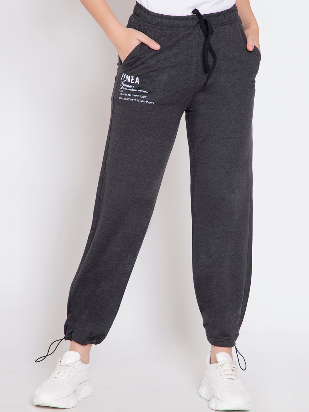 

FEMEA Women Black Solid Cotton Joggers
