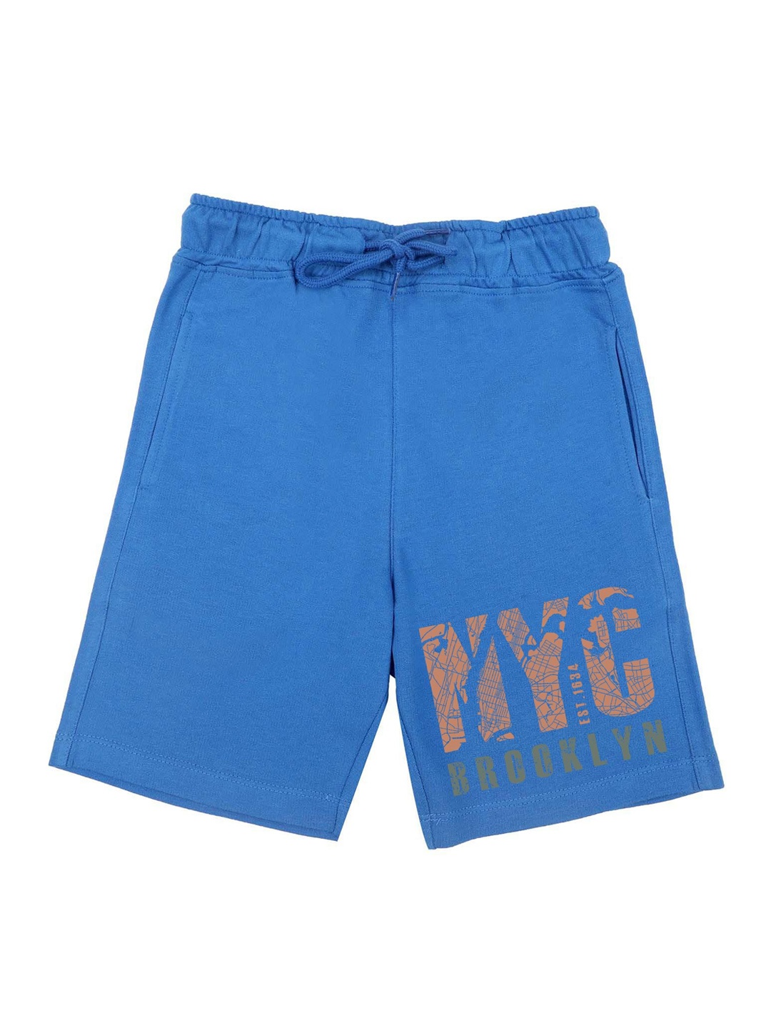 

Wear Your Mind Boys Blue Printed Shorts