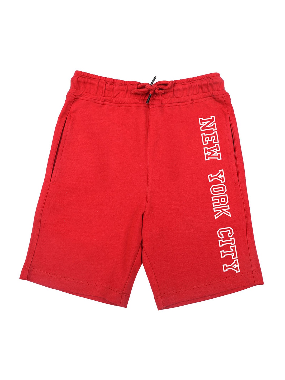 

Wear Your Mind Boys Red & White Typography Printed Shorts