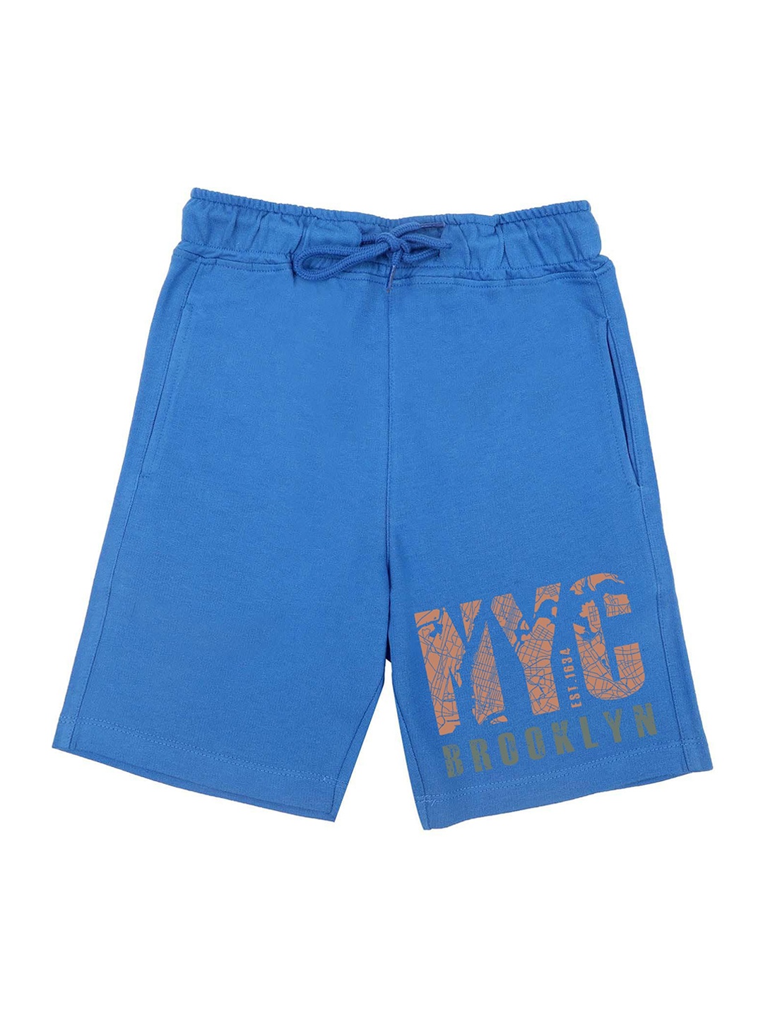 

Wear Your Mind Boys Blue Printed Shorts