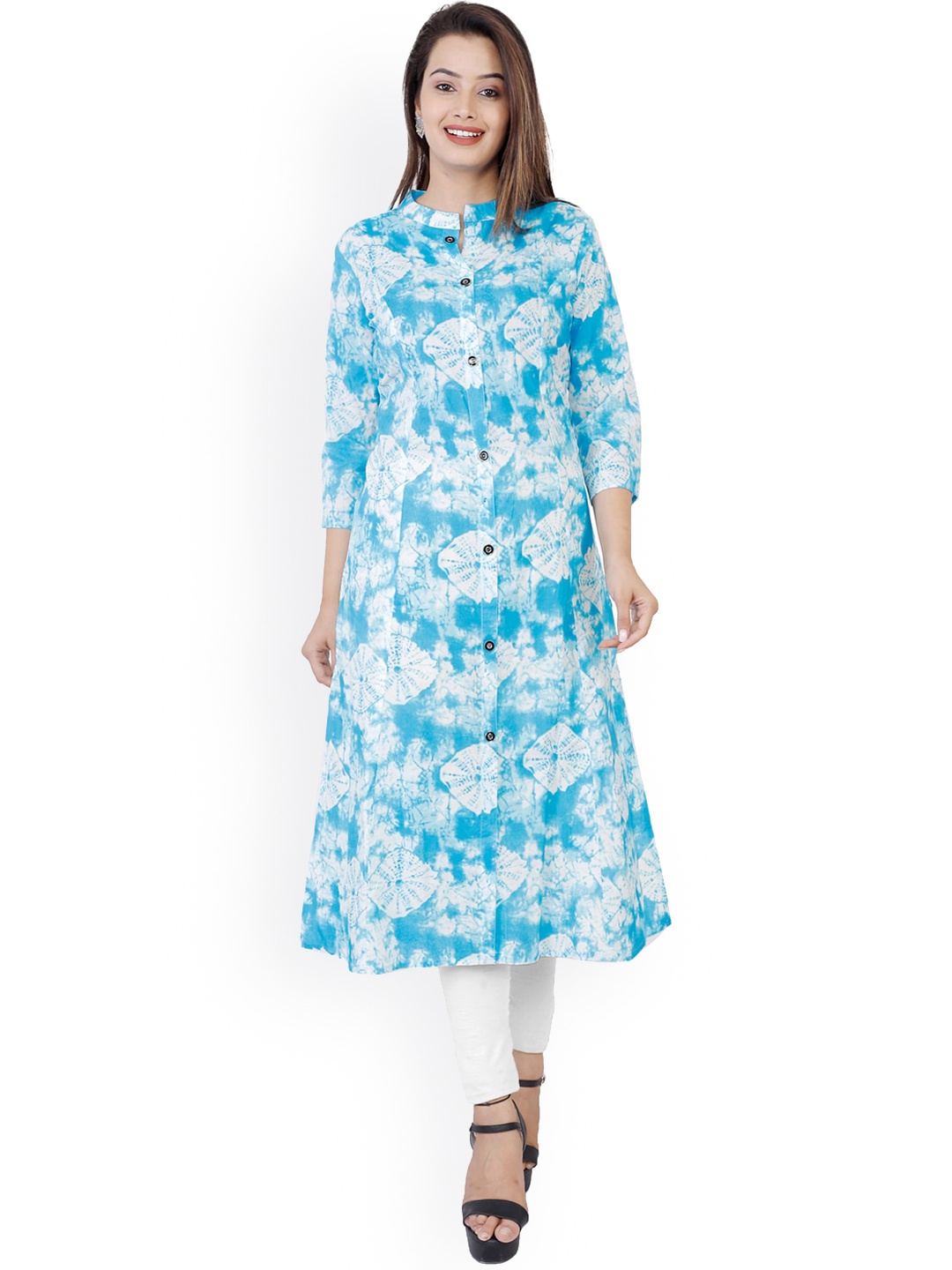 

MYAZA Women Turquoise Blue Dyed Kurta