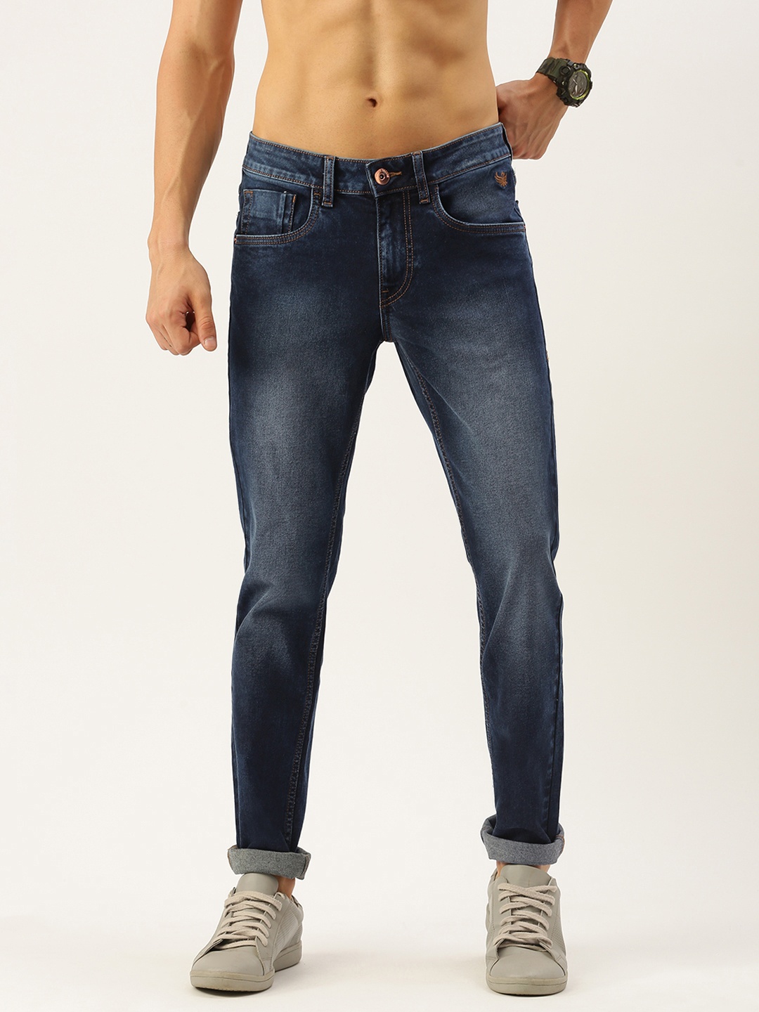 

Flying Machine Men Blue Jackson Low-Rise Heavy Fade Stretchable Skinny Fit Casual Jeans