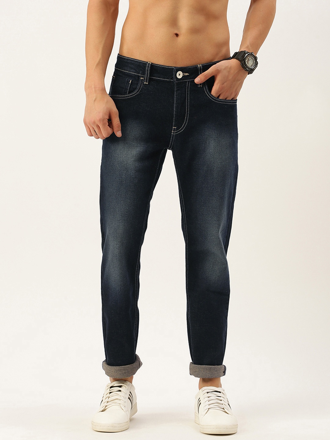 

Flying Machine Men Black Micheal Slim Tapered Fit Light Fade Stretchable Jeans