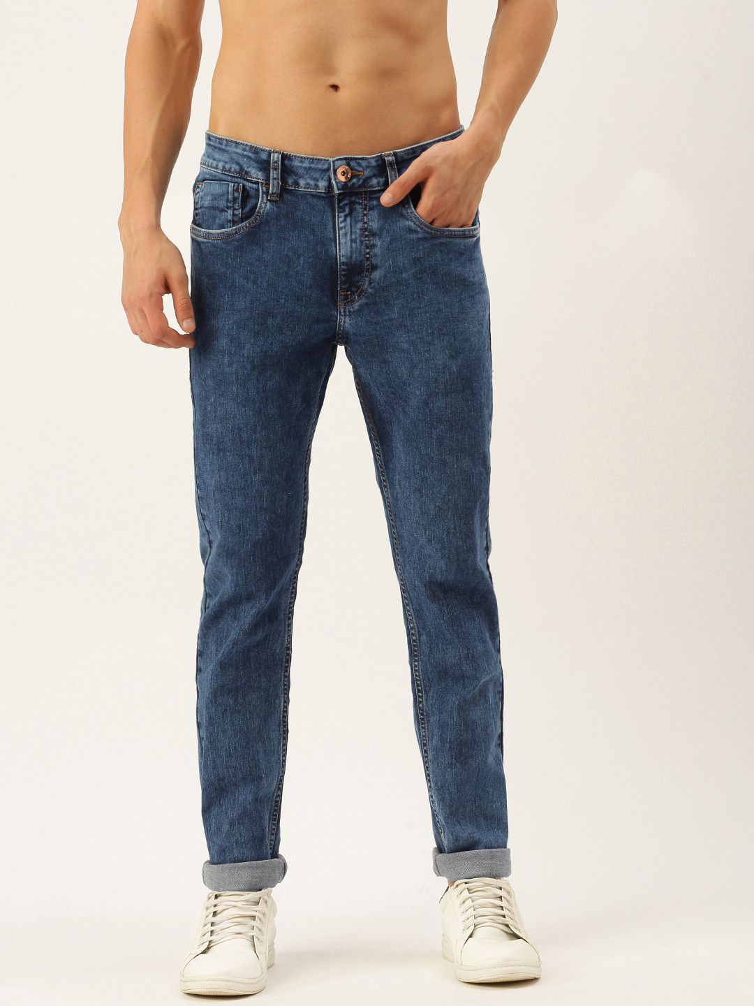 

Flying Machine Men Blue Micheal Light Fade Tapered Fit Stretchable Casual Jeans