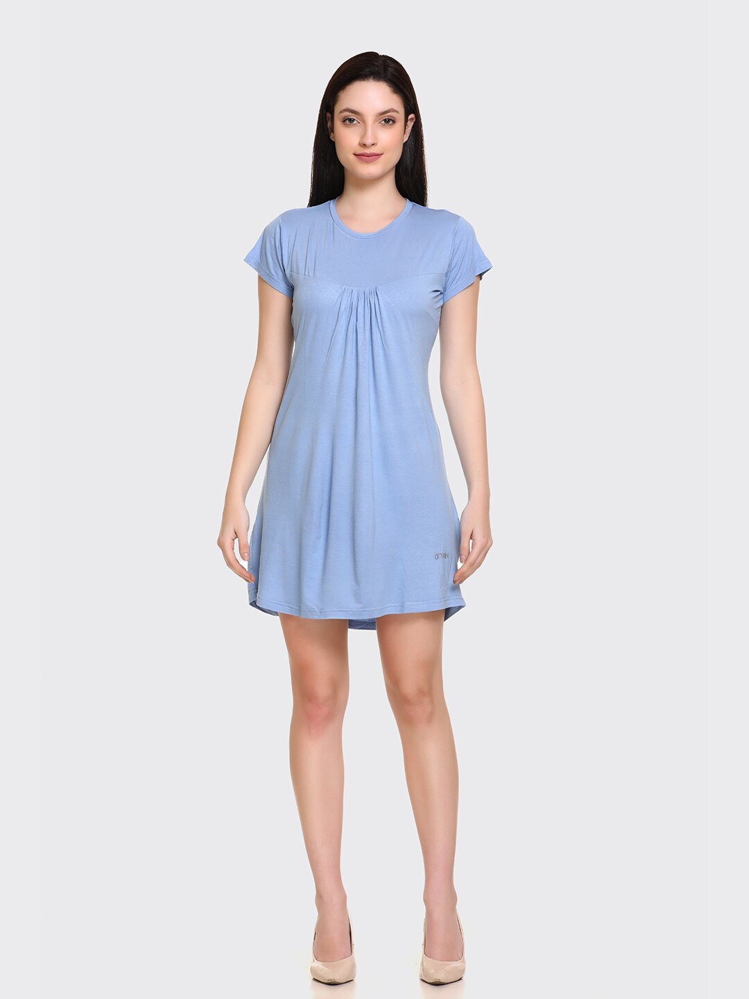 

Obaan Blue Solid Cotton Nightdress