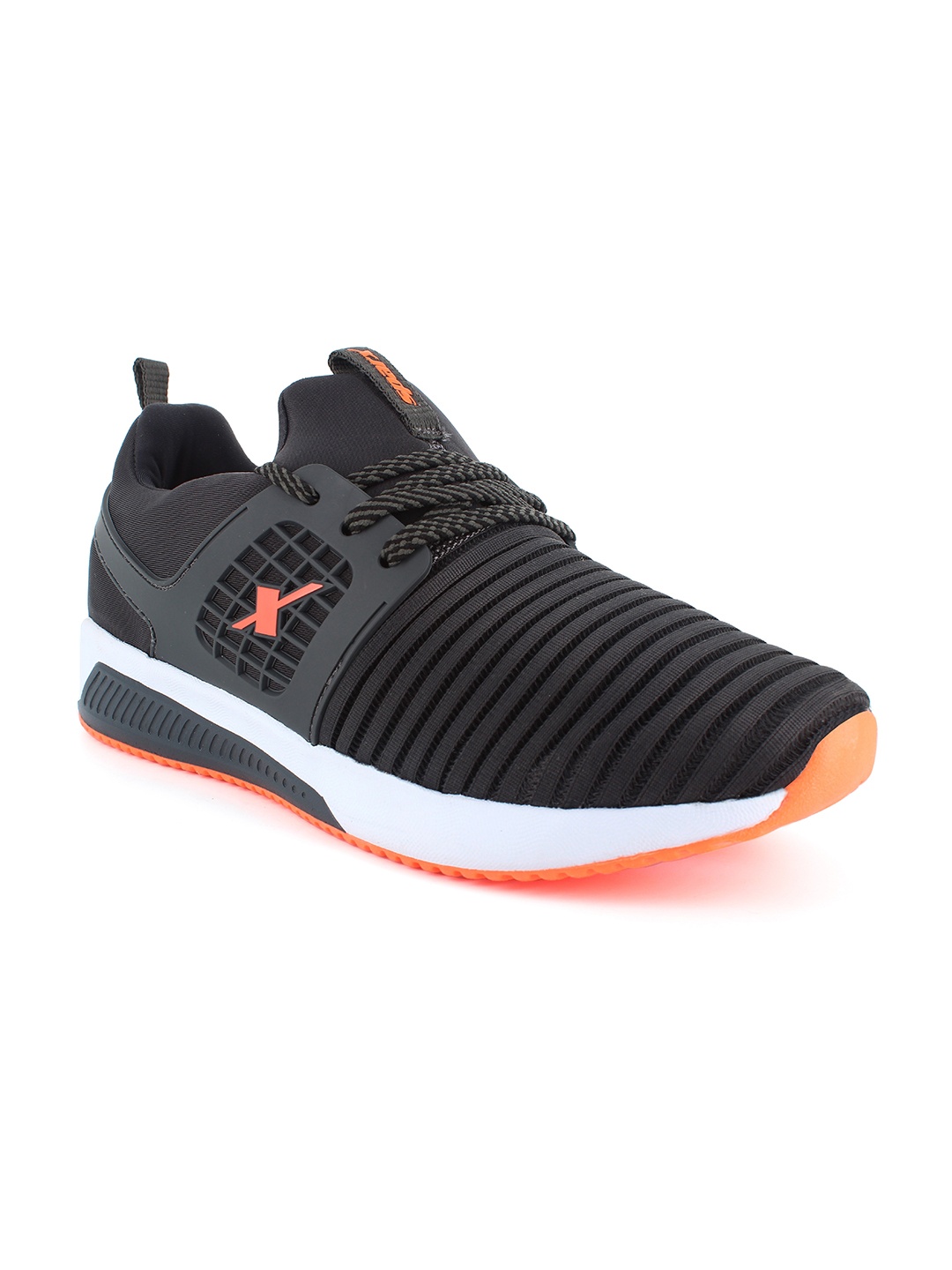 

Sparx Men Grey & Orange Mesh Running Non-Marking Shoes