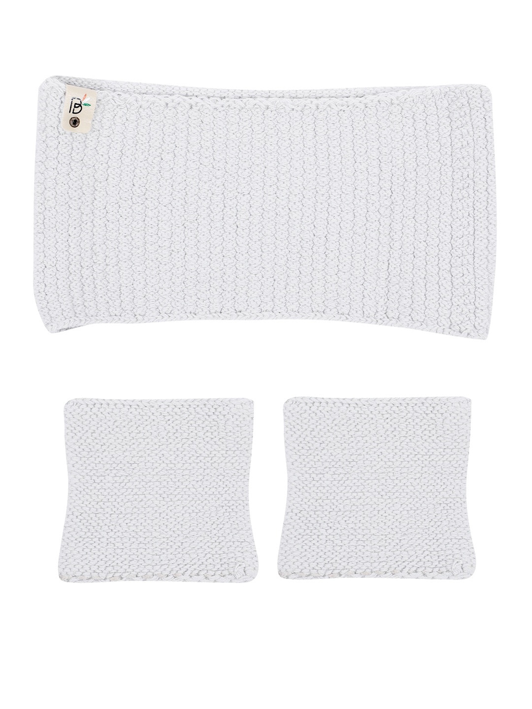 

Bharatasya Unisex Cream-Coloured Sports Cotton Headband and Wrist Bands