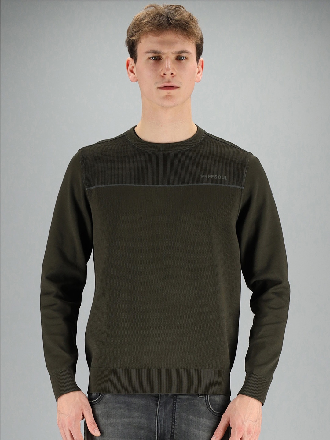

FREESOUL Men Green Sweatshirts