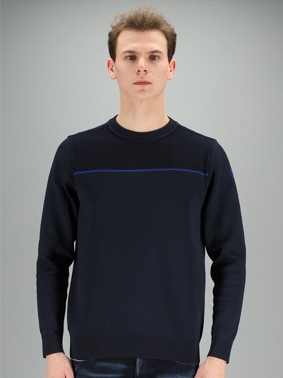 

FREESOUL Men Navy Blue Sweatshirt