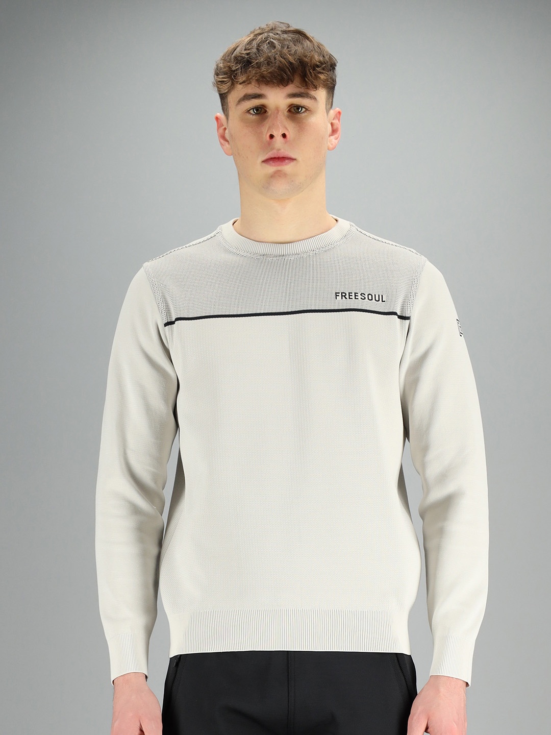 

FREESOUL Men Beige Printed Sweatshirt