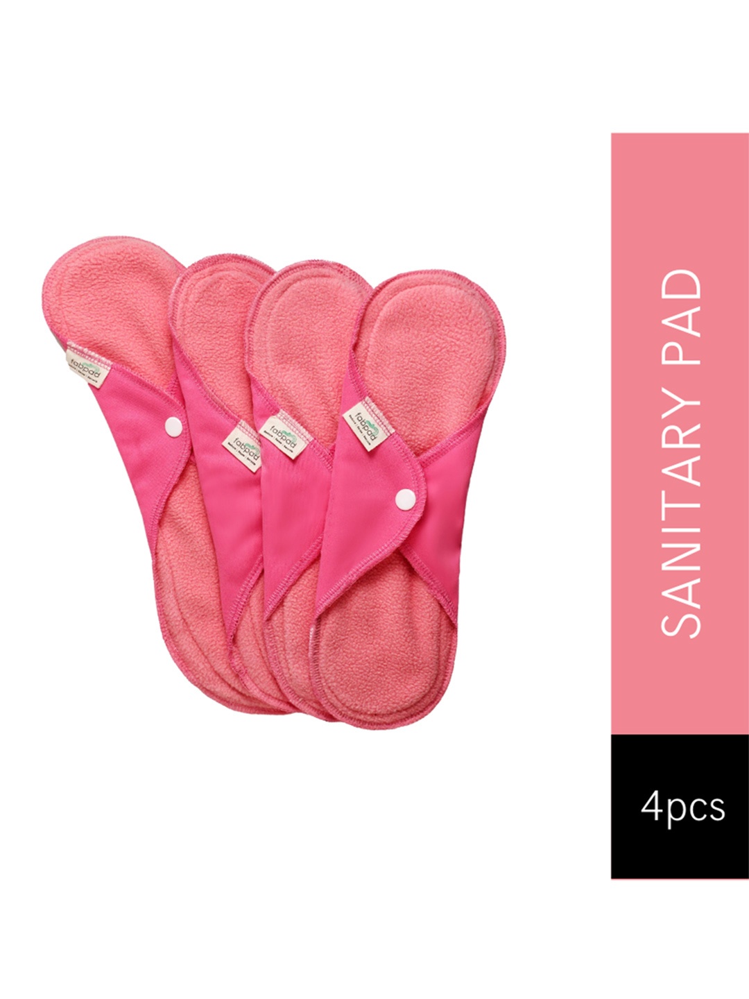 

fabpad Set of 4 Reusable Washable Day & Night Sanitary Cloth Pads Napkins, Pink