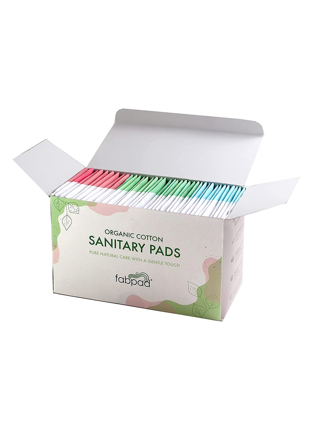 

fabpad Set of 36 Organic Cotton Ultra Thin Sanitary Pads with Disposable Cover, White