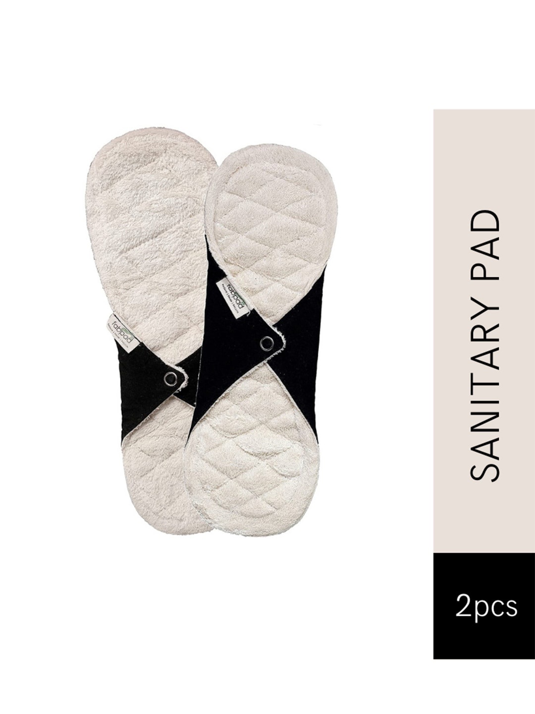 

fabpad Set of 2 Eco-Friendly Reusable Washable Sanitary Cloth Pads - White & Black