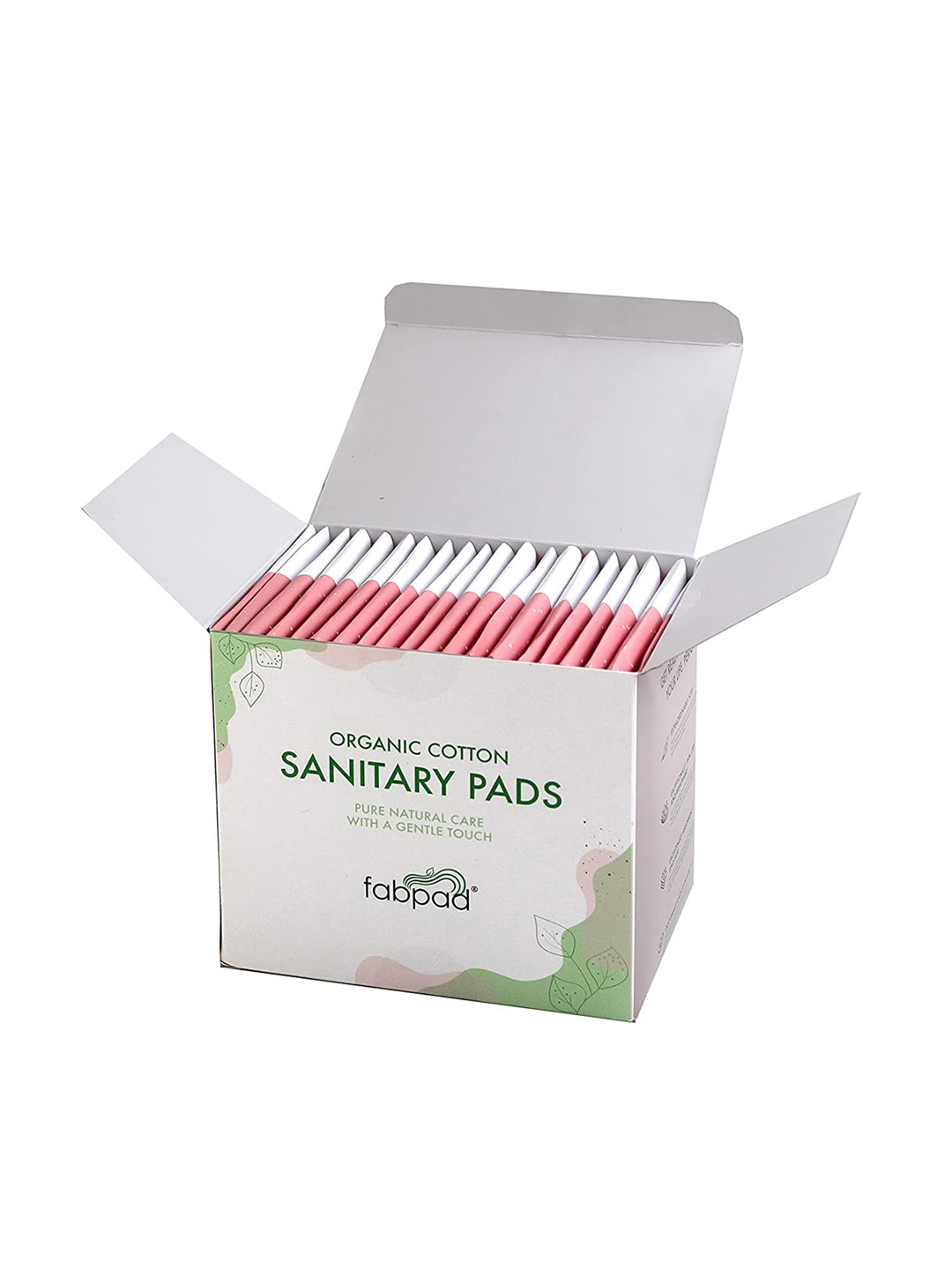 

fabpad Set of 20 Organic Cotton Ultra Thin Heavy Flow Sanitary Pads with Disposable Cover, White