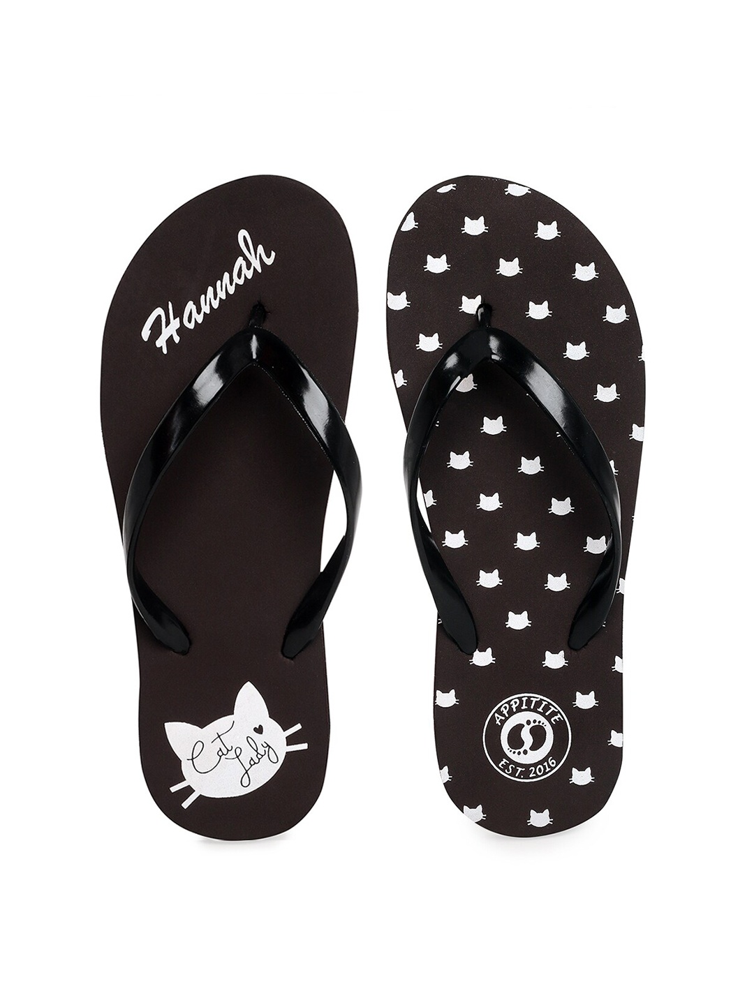 

APPITITE Women Brown & White Printed Rubber Thong Flip-Flops