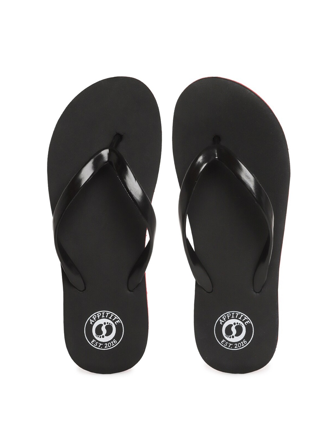 

APPITITE Women Black & Red Printed Rubber Thong Flip-Flops