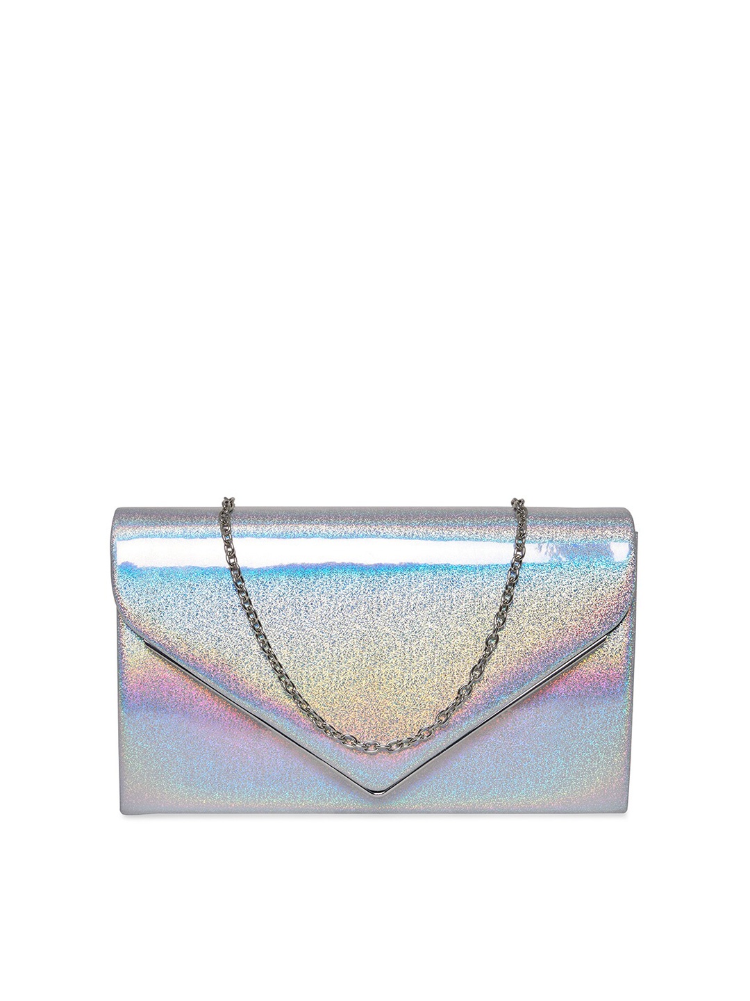 

Call It Spring Silver-Toned & Pink Embellished Envelope Clutch