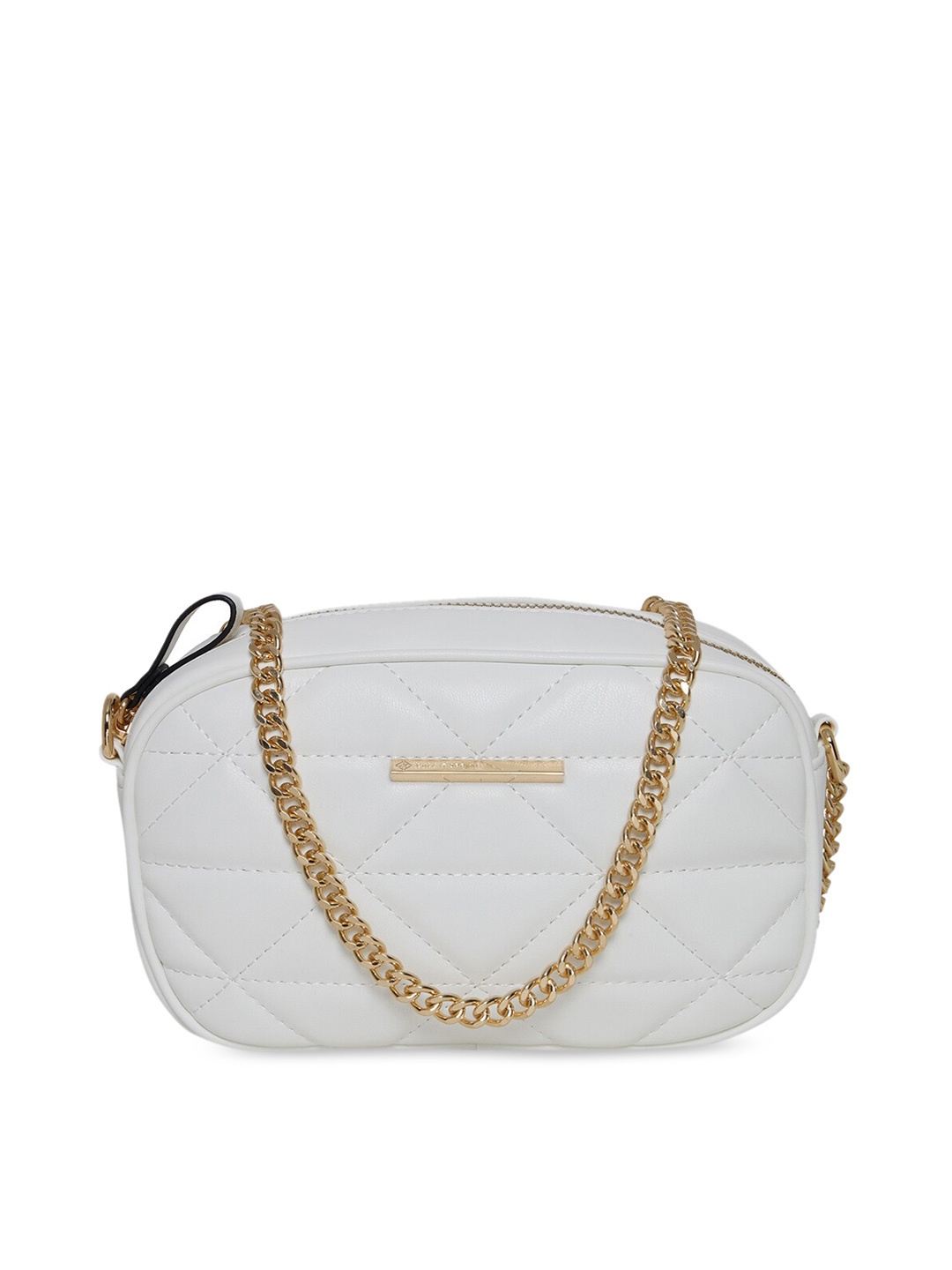 

Call It Spring Women White Bowling Sling Bag with Quilted
