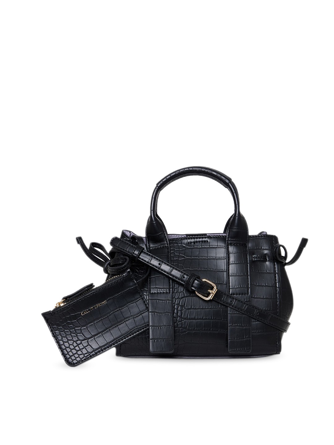 

Call It Spring Black Textured Structured Handheld Bag