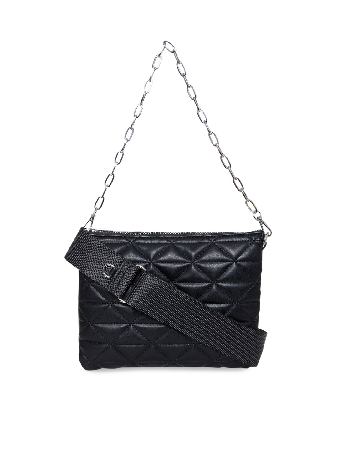 

Call It Spring Black Textured Structured Sling Bag
