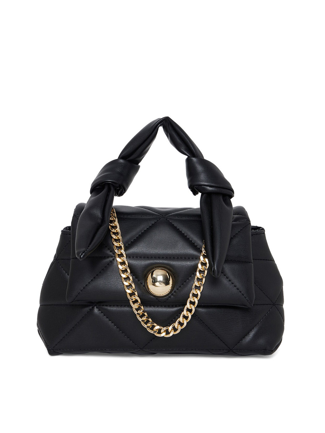 

Call It Spring Black Bowling Handheld Bag with Quilted