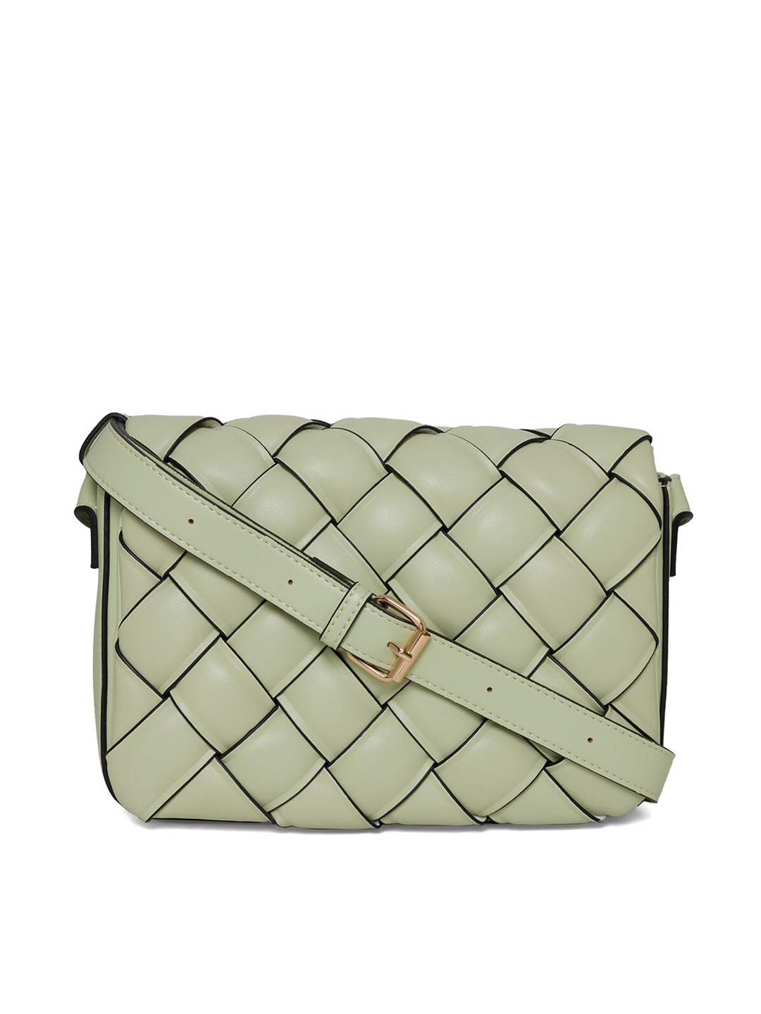 

Call It Spring Women Green Textured Structured Sling Bag with Quilted